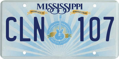MS license plate CLN107