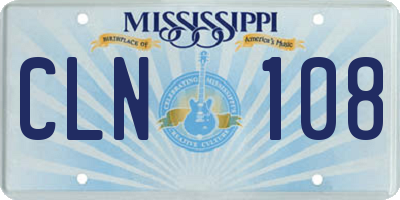 MS license plate CLN108