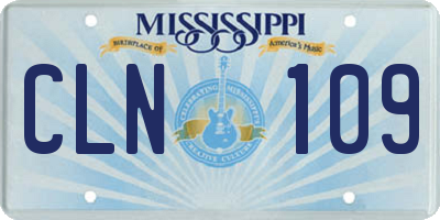 MS license plate CLN109