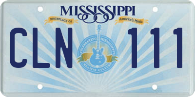 MS license plate CLN111