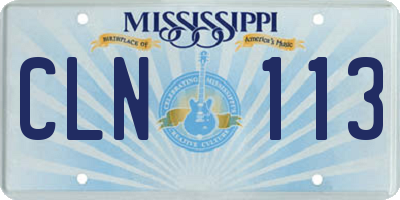 MS license plate CLN113