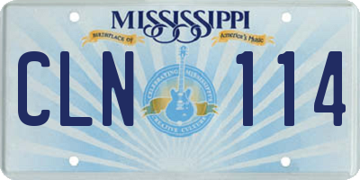 MS license plate CLN114