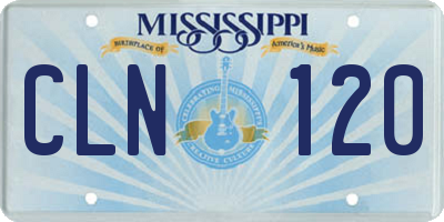 MS license plate CLN120