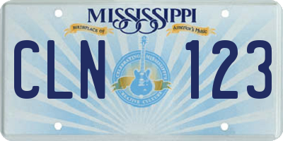 MS license plate CLN123