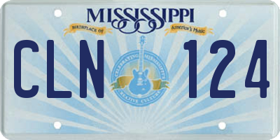 MS license plate CLN124