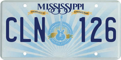MS license plate CLN126