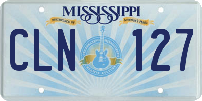 MS license plate CLN127