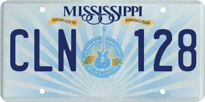 MS license plate CLN128