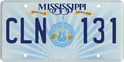 MS license plate CLN131