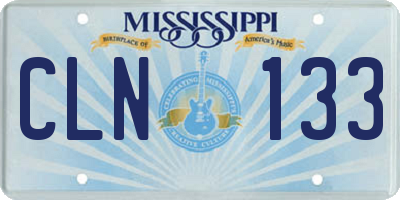 MS license plate CLN133