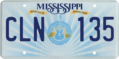 MS license plate CLN135