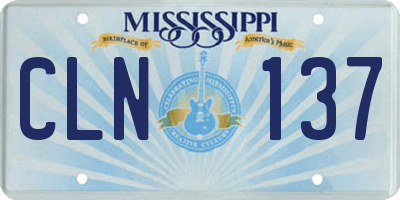 MS license plate CLN137