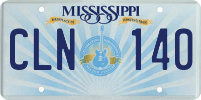 MS license plate CLN140