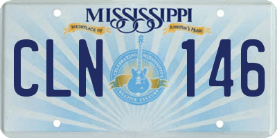 MS license plate CLN146