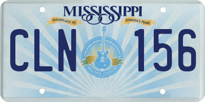 MS license plate CLN156