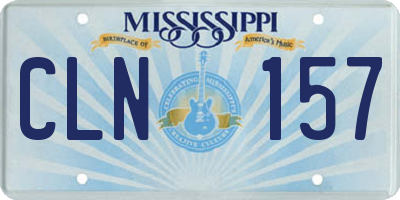 MS license plate CLN157