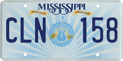 MS license plate CLN158
