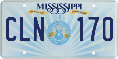 MS license plate CLN170