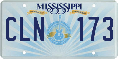 MS license plate CLN173