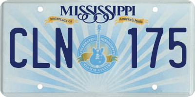 MS license plate CLN175