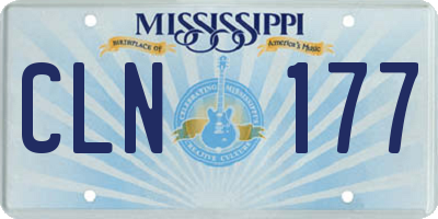 MS license plate CLN177