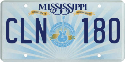 MS license plate CLN180