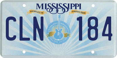 MS license plate CLN184