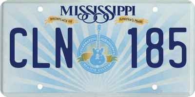 MS license plate CLN185