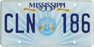 MS license plate CLN186