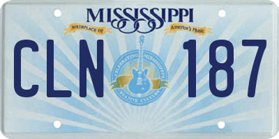 MS license plate CLN187