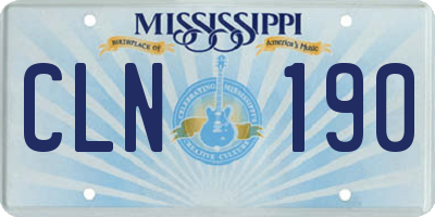 MS license plate CLN190