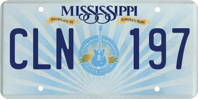 MS license plate CLN197