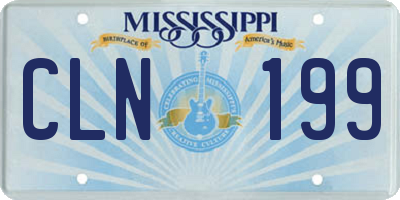 MS license plate CLN199