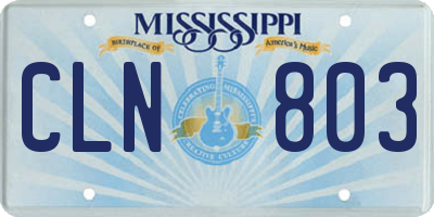 MS license plate CLN803
