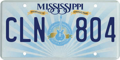 MS license plate CLN804