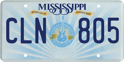 MS license plate CLN805