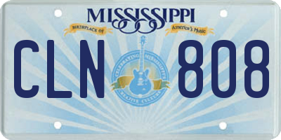 MS license plate CLN808