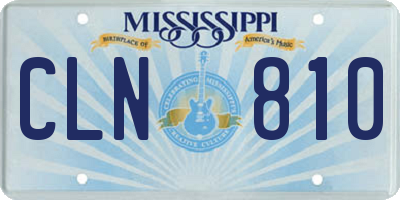 MS license plate CLN810