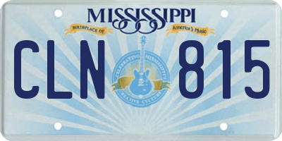 MS license plate CLN815