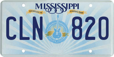 MS license plate CLN820