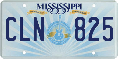MS license plate CLN825