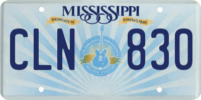 MS license plate CLN830