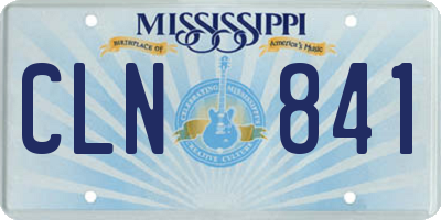 MS license plate CLN841