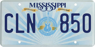 MS license plate CLN850