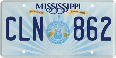 MS license plate CLN862