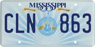 MS license plate CLN863