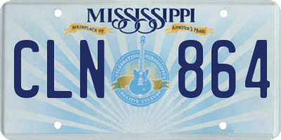 MS license plate CLN864