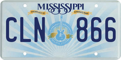 MS license plate CLN866
