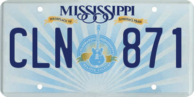 MS license plate CLN871