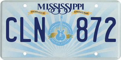 MS license plate CLN872